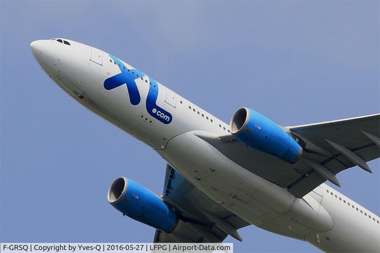 F-GRSQ, 2002 Airbus A330-243 C/N 501, Airbus A330-243, Climbing from rwy 27L, Roissy Charles De Gaulle airport (LFPG-CDG)