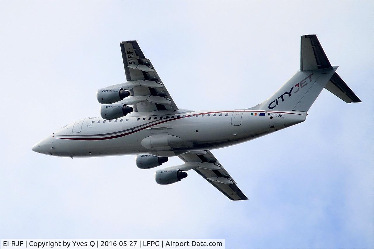 EI-RJF, 1998 British Aerospace Avro 146-RJ85A C/N E2337, British Aerospace RJ85A, Climbing from rwy 27L, Roissy Charles De Gaulle airport (LFPG-CDG)