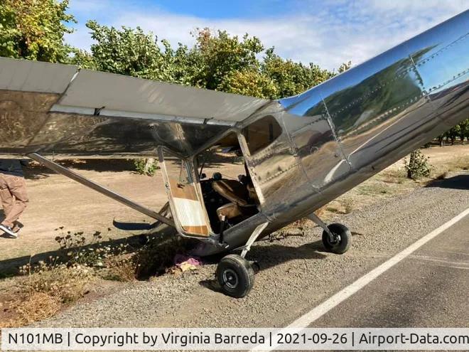 N101MB, 1960 Cessna 175A Skylark C/N 56537, Accident after trying to land on a road