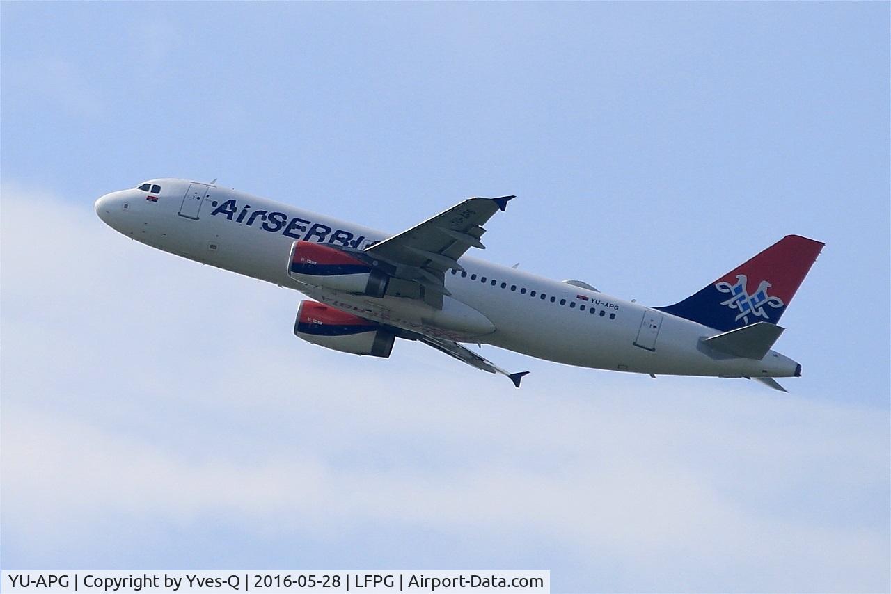 YU-APG, 2000 Airbus A320-232 C/N 2587, Airbus A320-232, Climbing from rwy 08L, Roissy Charles De Gaulle airport (LFPG-CDG)