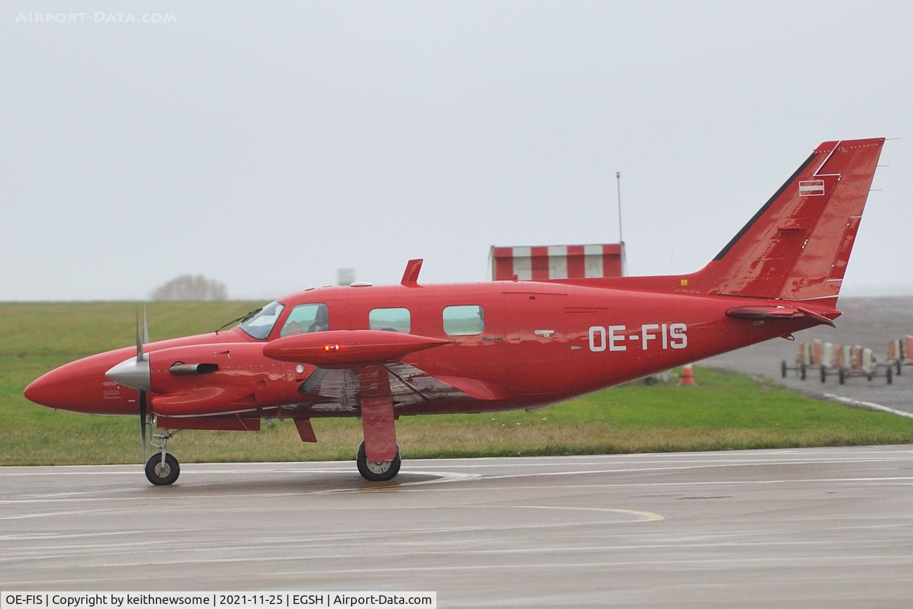 OE-FIS, Piper PA-31T1 Cheyenne I C/N 31T-1104015, Arriving at Norwich.