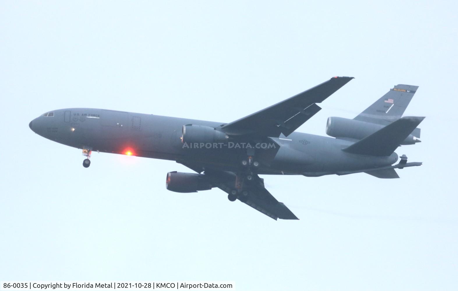 86-0035, 1986 McDonnell Douglas KC-10A Extender C/N 48248, KC-10
