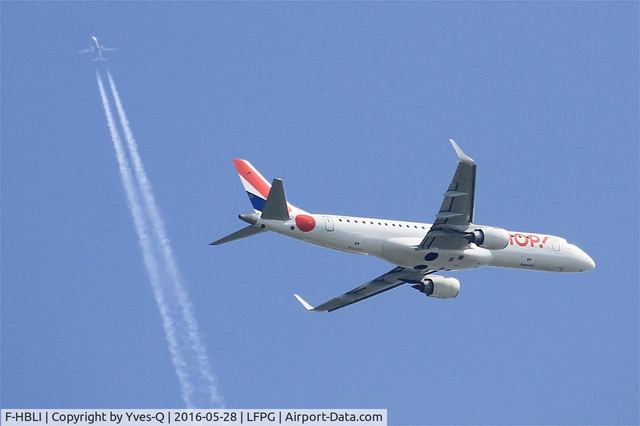 F-HBLI, 2009 Embraer 190LR (ERJ-190-100LR) C/N 19000298, Embraer 190LR, Climbing from rwy 06R, Roissy Charles De Gaulle airport (LFPG-CDG)
