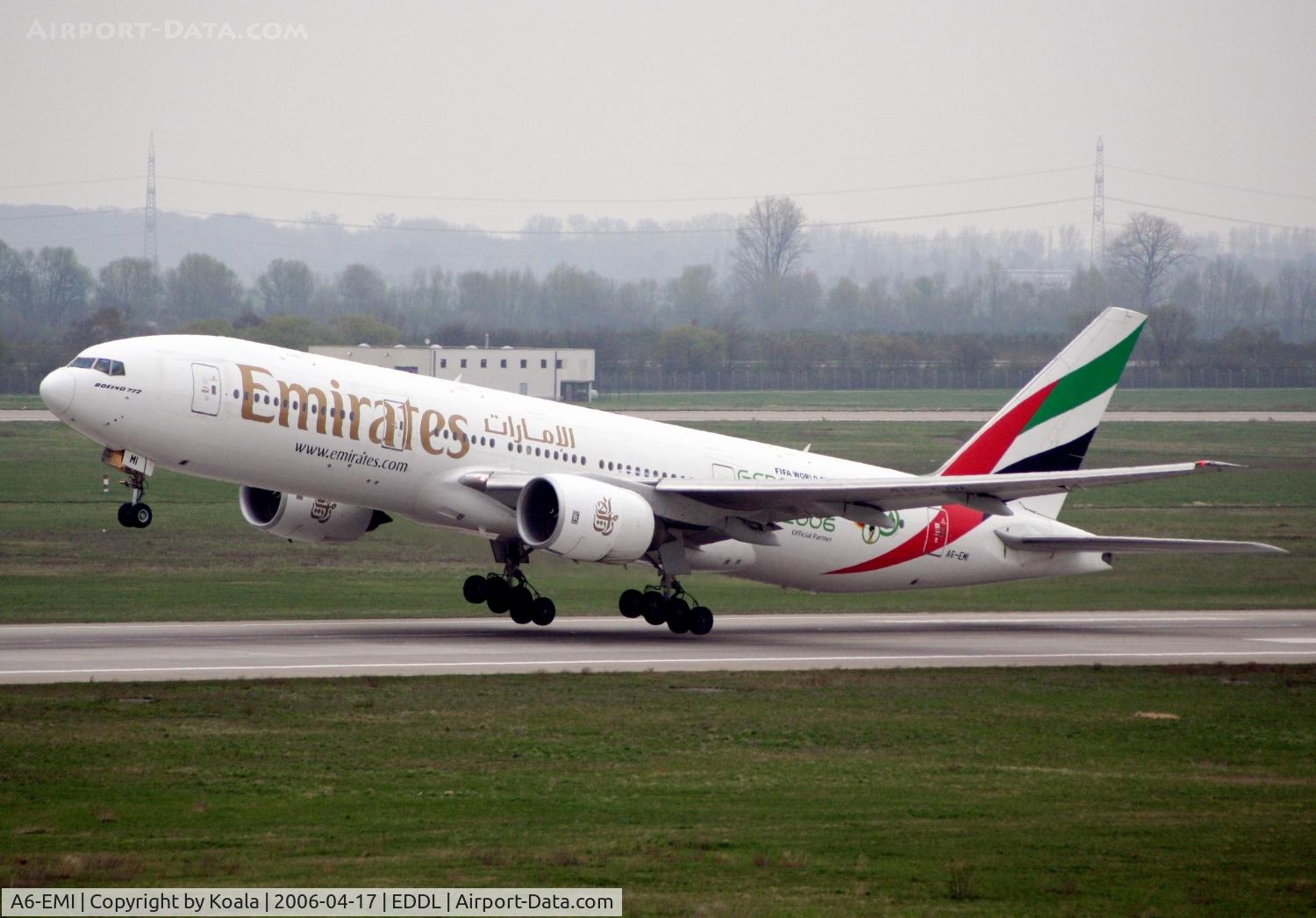 A6-EMI, 1996 Boeing 777-21H/ER C/N 27250, With Germany 2006 World Cup Sticker