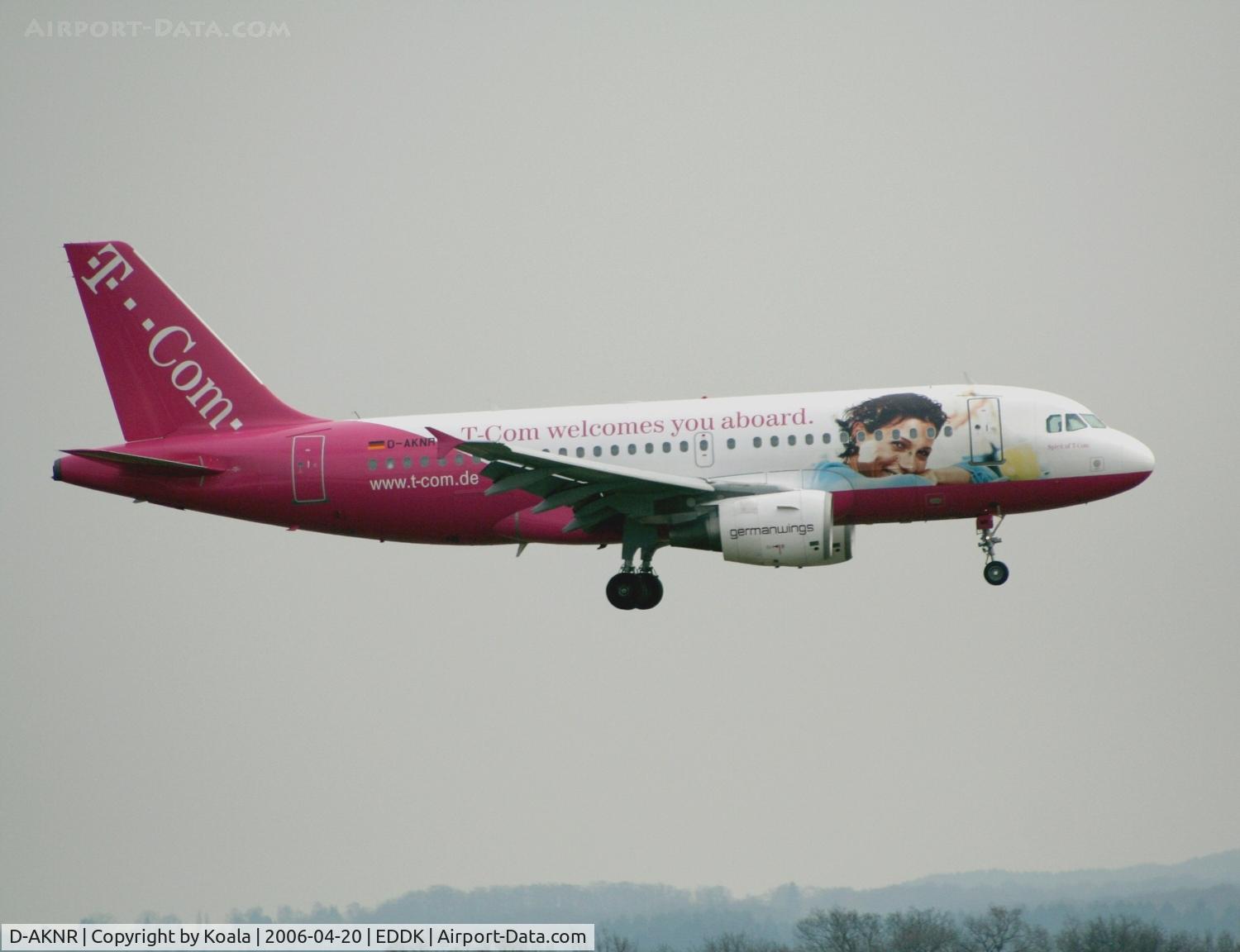 D-AKNR, 2000 Airbus A319-112 C/N 1209, T-Mobile Ad