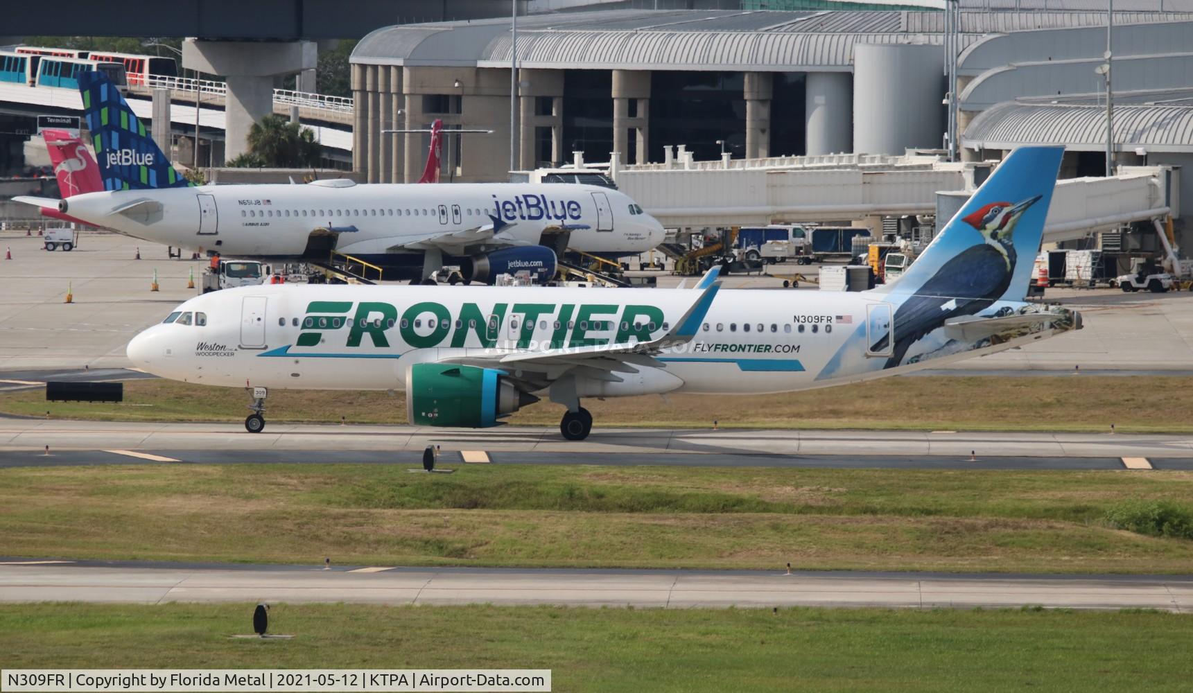 N309FR, 2017 Airbus A320-251N C/N 7555, Weston the Woodpecker