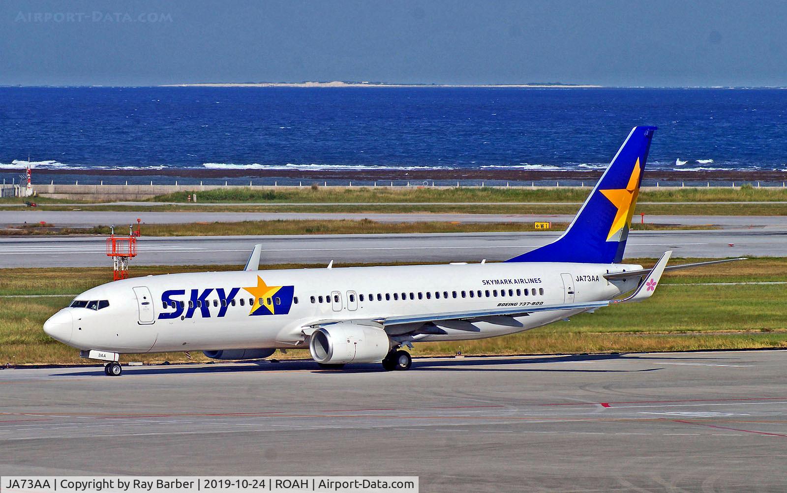 JA73AA, 2018 Boeing 737-8AL C/N 63413/7059, JA73AA   Boeing 737-800 [63413] (Skymark Airlines) Okinawa-Naha~JA 24/10/2019