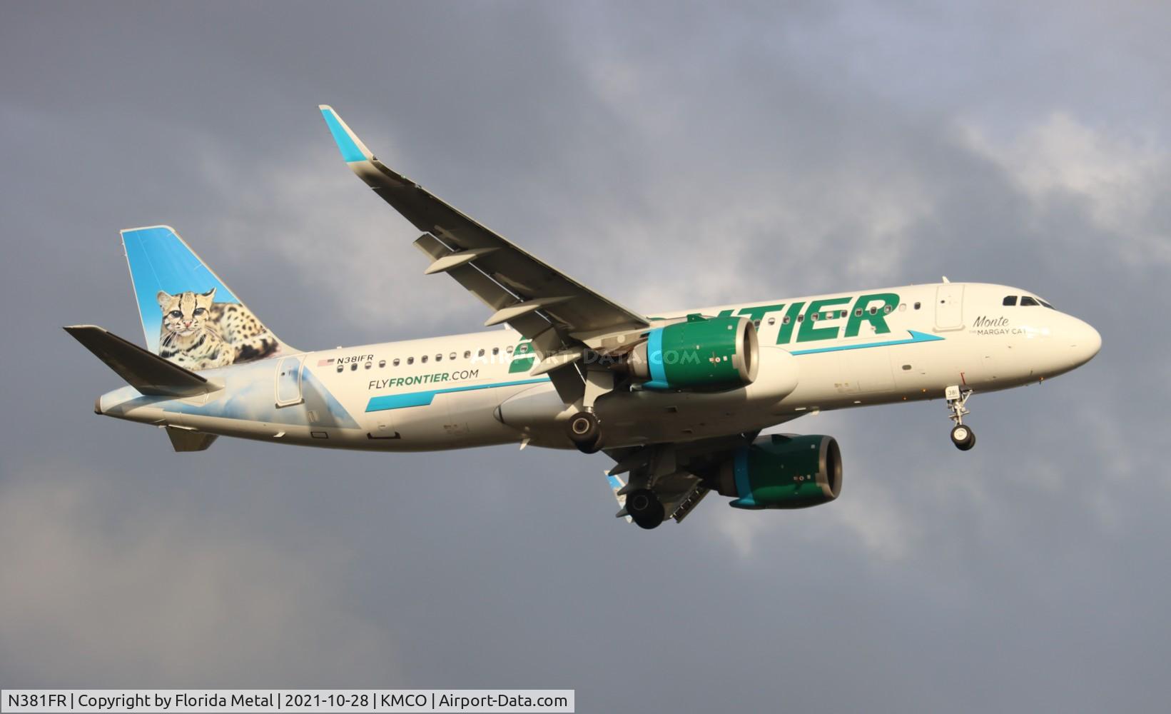 N381FR, 2021 Airbus A320-251NEO C/N 10544, Monte the Margay Cat