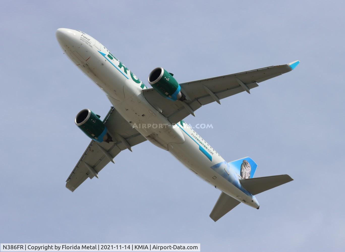 N386FR, 2021 Airbus A320-251NEO C/N 10642, Forest the Northern Spotted Owl