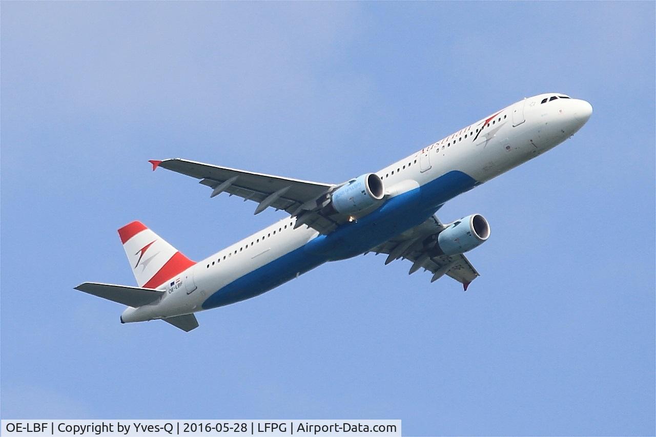 OE-LBF, 2001 Airbus A321-211 C/N 1458, Airbus A321-211, Take off rwy 06R, Roissy Charles De Gaulle airport (LFPG-CDG)