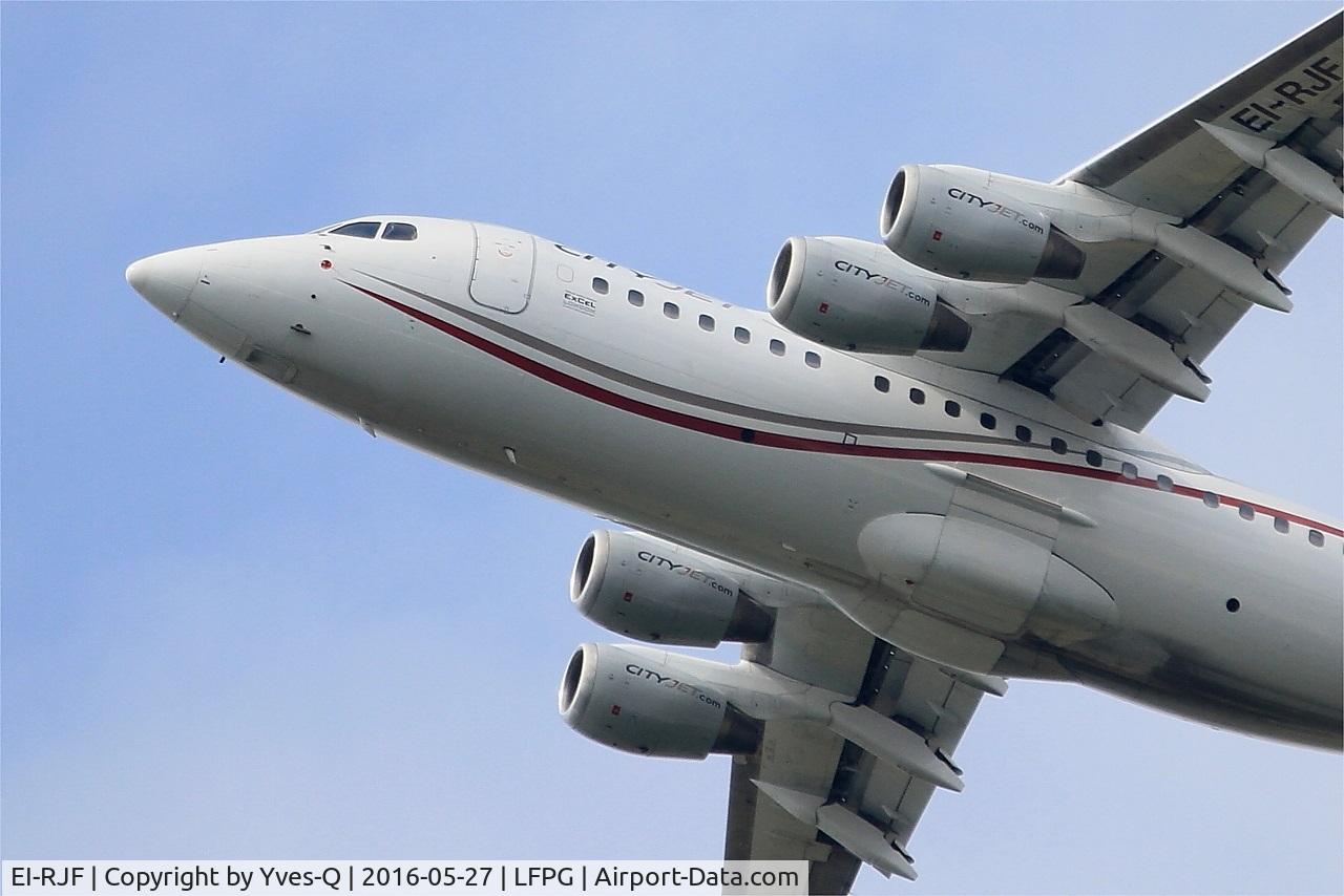 EI-RJF, 1998 British Aerospace Avro 146-RJ85A C/N E2337, British Aerospace RJ85A, Climbing from rwy 27L, Roissy Charles De Gaulle airport (LFPG-CDG)