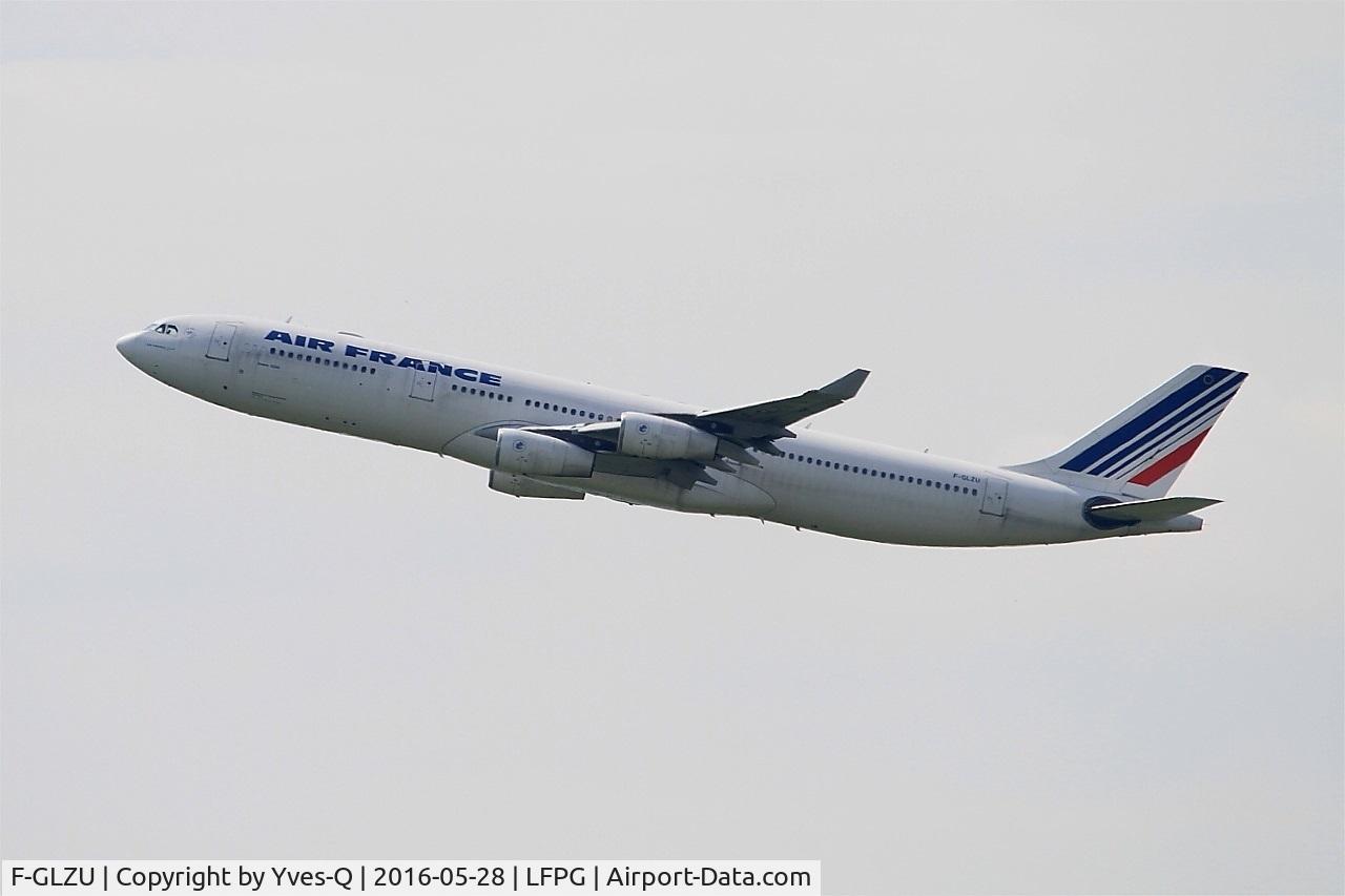 F-GLZU, 2000 Airbus A340-313X C/N 377, Airbus A340-313X, Climbing from rwy 08L, Roissy Charles De Gaulle airport (LFPG-CDG)