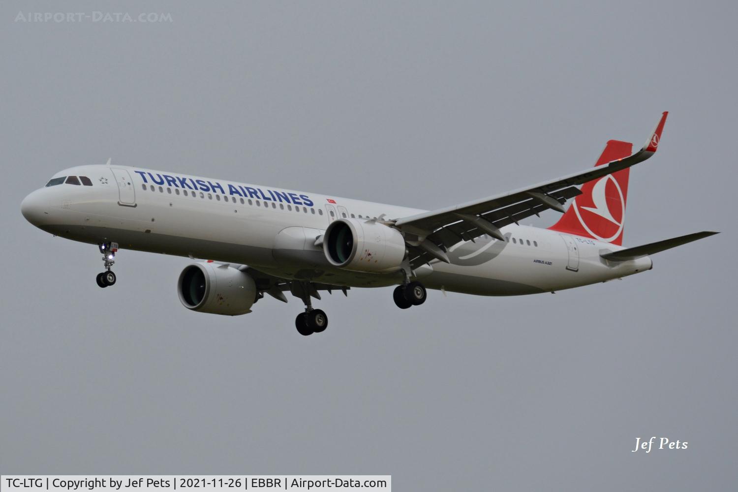 TC-LTG, 2021 Airbus A321-271NX C/N 10375, Short final at Brussels Airport.