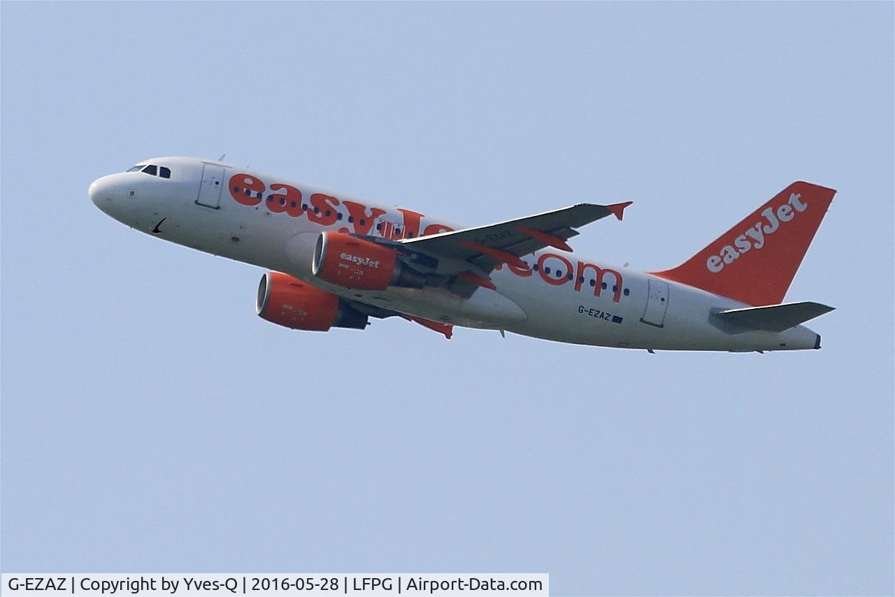 G-EZAZ, 2006 Airbus A319-111 C/N 2829, Airbus A319-111, Climbing from rwy 08L, Roissy Charles De Gaulle airport (LFPG-CDG)