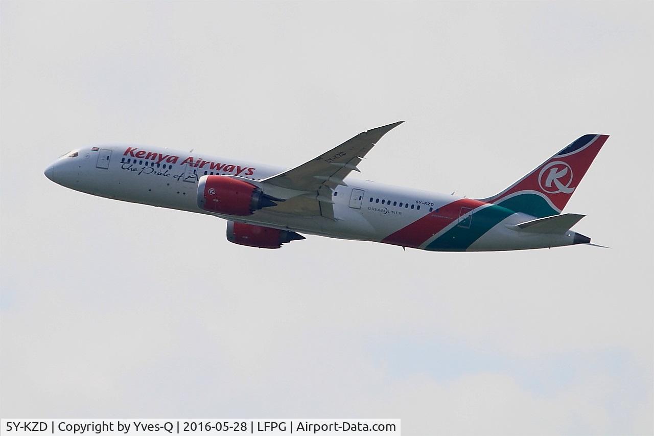 5Y-KZD, 2014 Boeing 787-8 Dreamliner C/N 36041, Boeing 787-8 Dreamliner, Climbing from rwy 08L, Roissy Charles De Gaulle airport (LFPG-CDG)