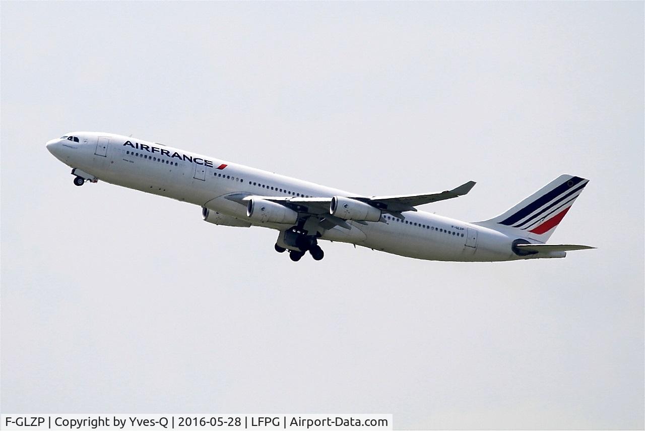 F-GLZP, 1999 Airbus A340-313X C/N 260, Airbus A340-313X, Take off rwy 08L, Roissy Charles De Gaulle airport (LFPG-CDG)