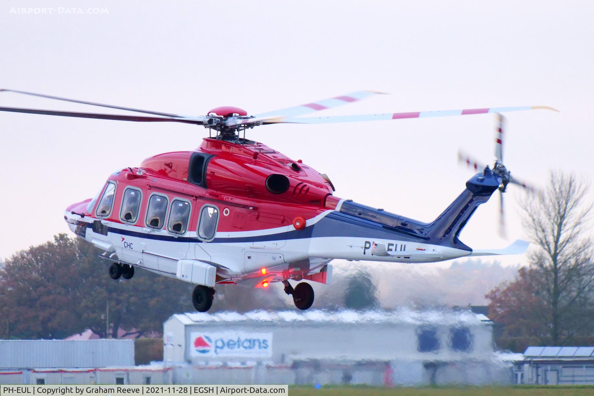 PH-EUL, 2018 AgustaWestland AW-189 C/N 89011, Landing at Norwich.