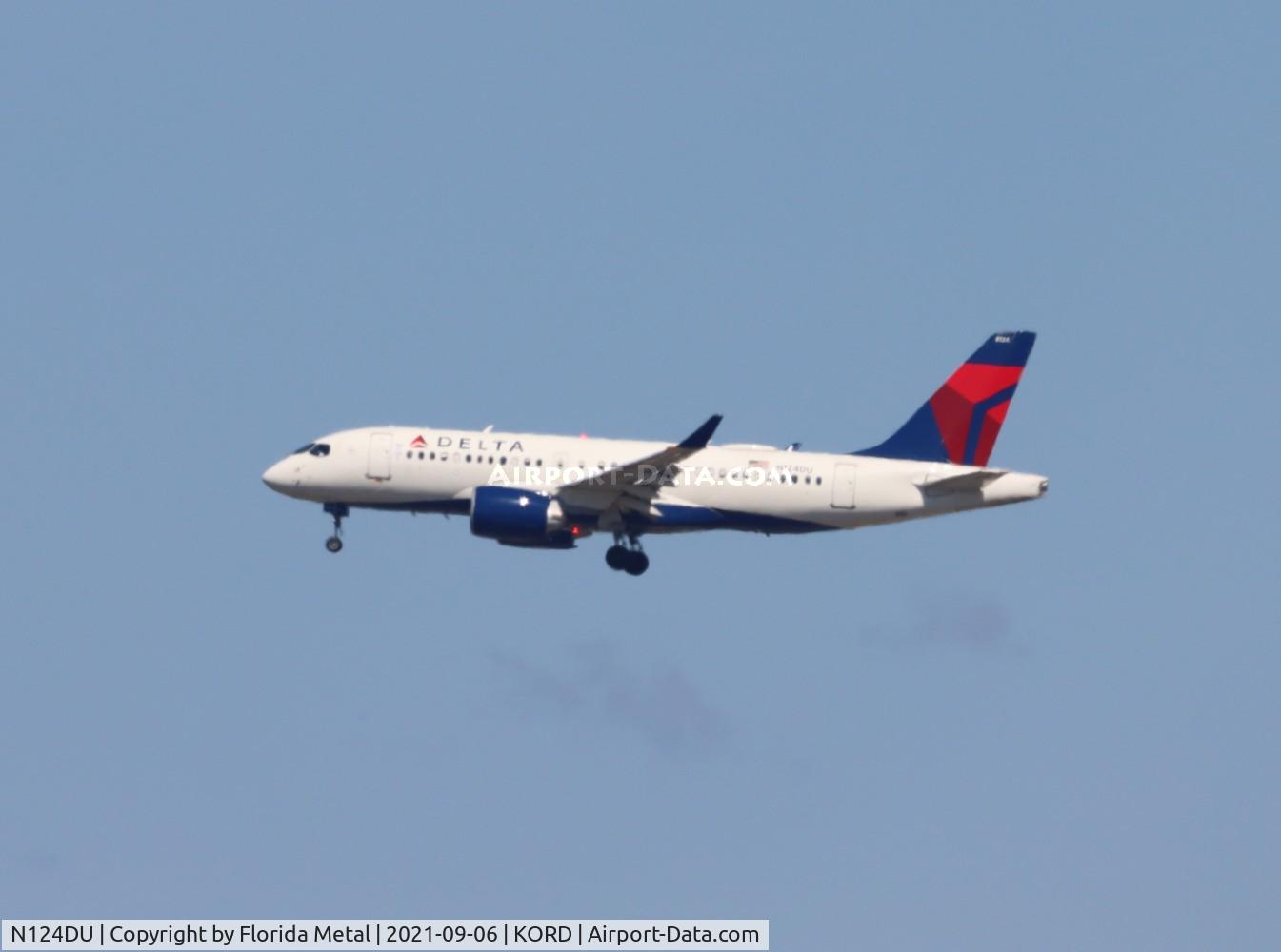 N124DU, 2019 Airbus A220-171 C/N 50043, ORD 2021
