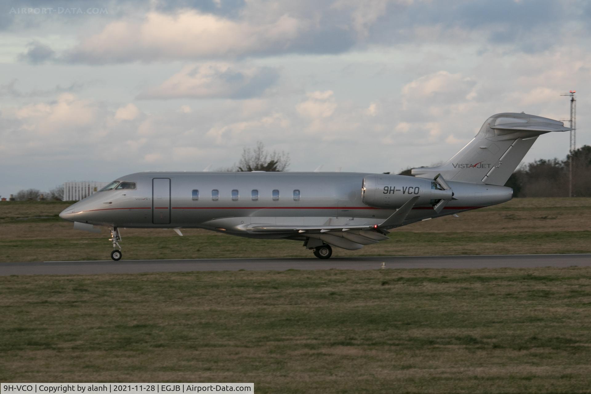 9H-VCO, 2016 Bombardier Challenger 350 C/N 20642, Arriving in Guernsey from Geneva