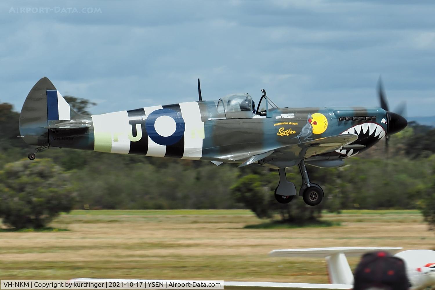 VH-NKM, Supermarine Aircraft Spitfire Mk.26B C/N 066, Amateur Supermarine Spitfire 26B, VH-NKM SABC Serpentine 17 October 2021.