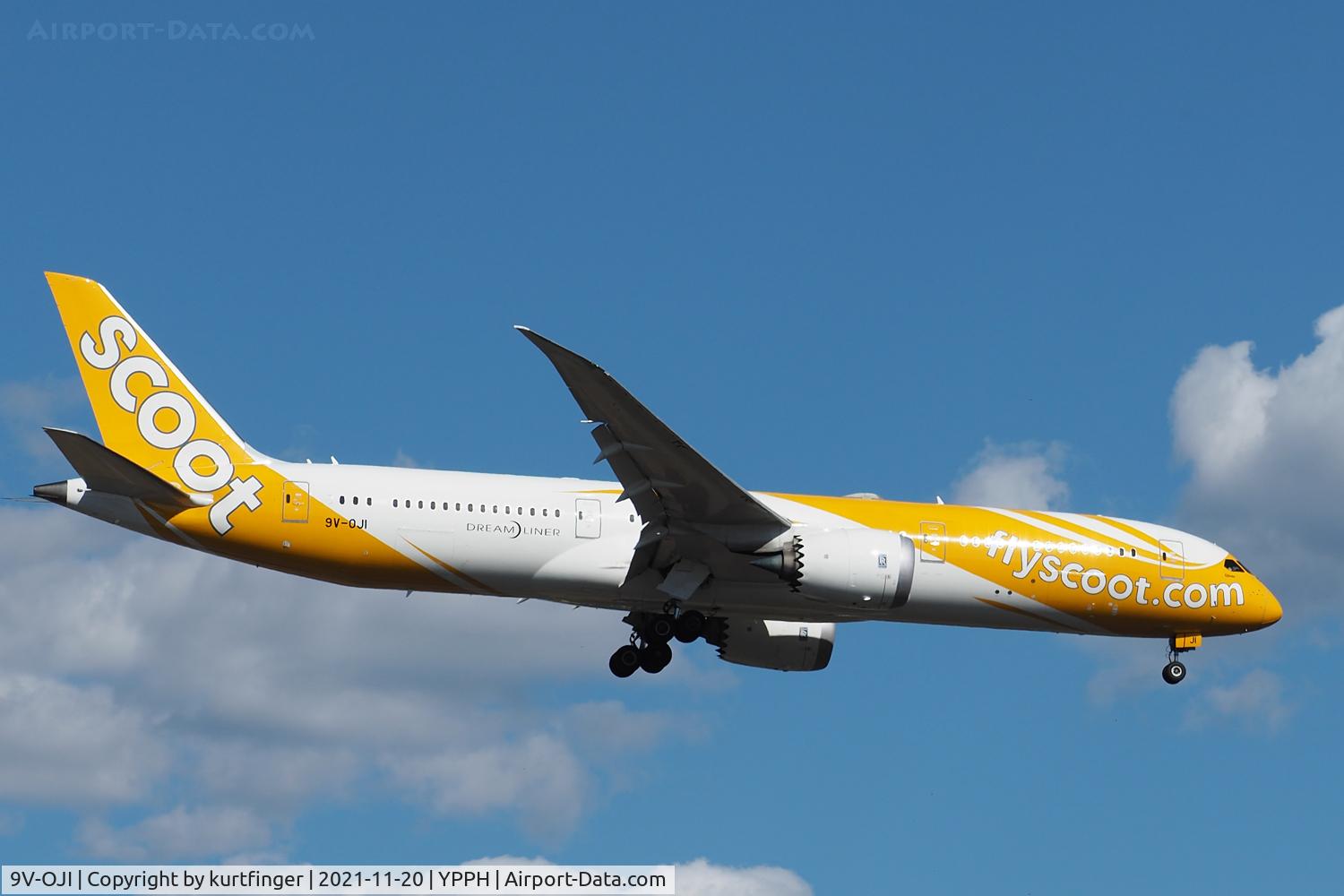 9V-OJI, 2019 Boeing 787-9 Dreamliner Dreamliner C/N 37130, Boeing 787-9 cn 37130 Ln 839. Scoot 9V-OJI name Ojisan rwy 21 YPPH 20 November 2021