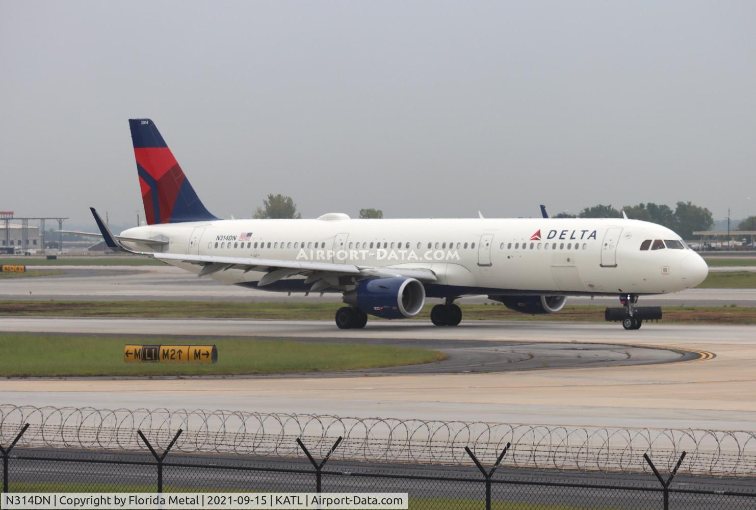 N314DN, 2016 Airbus A321-211 C/N 7281, ATL 2021