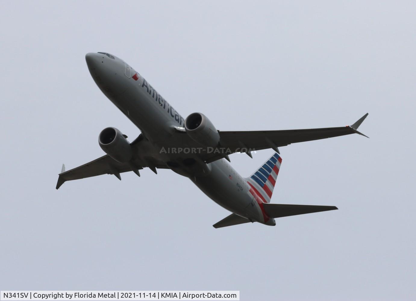 N341SV, 2021 Boeing 737-8 MAX C/N 44487, MIA 2021