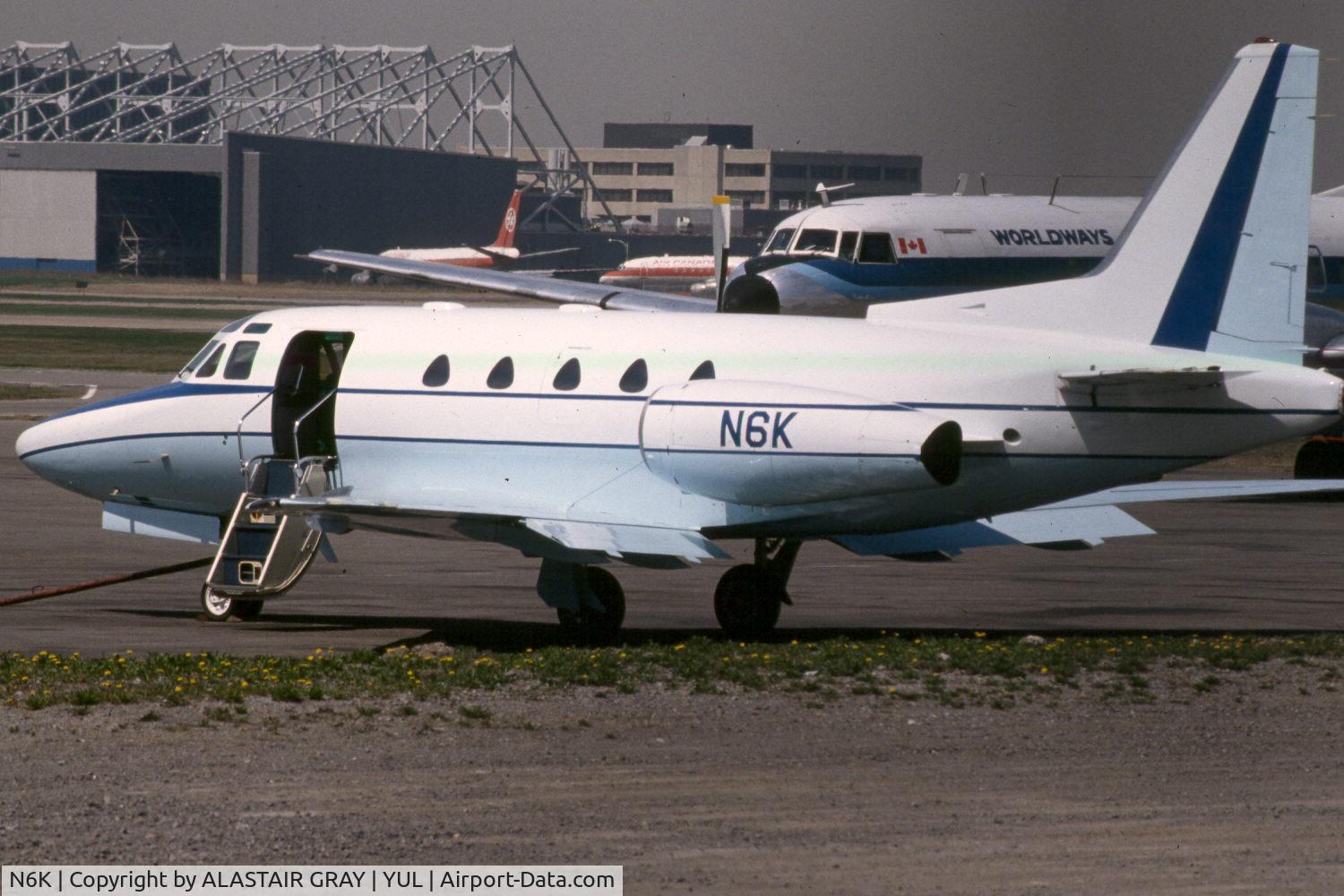 N6K, 1973 North American NA-265-80 Sabreliner C/N 380-1, Seen here blocking my view of the Worldway's Convair 560 at Dorval.