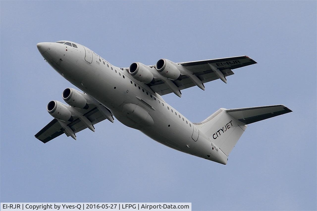 EI-RJR, 2000 British Aerospace Avro 146-RJ85A C/N E2364, British Aerospace RJ85A, Climbing from rwy 27L, Roissy Charles De Gaulle airport (LFPG-CDG)