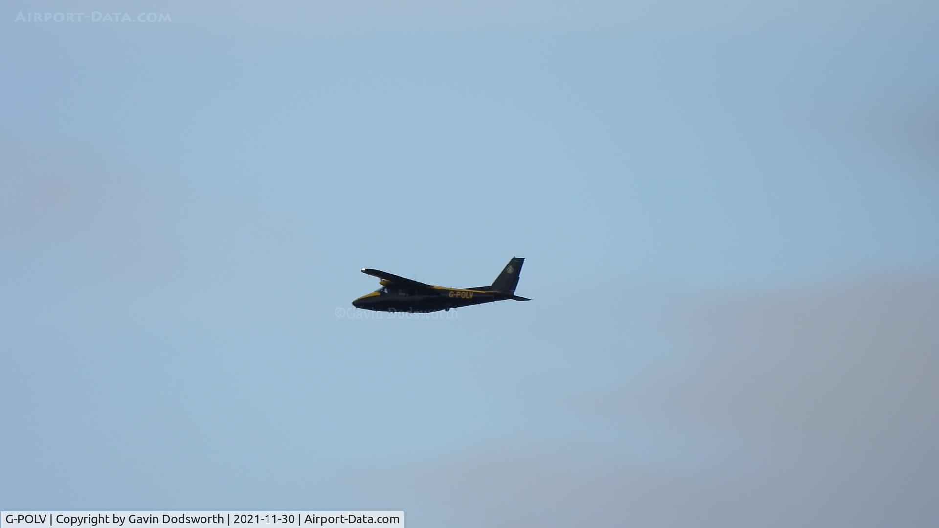 G-POLV, 2016 Vulcanair P-68R Victor C/N 498/R, Flying over Darlington on November 30th 2021 routing to a task in County Durham.
