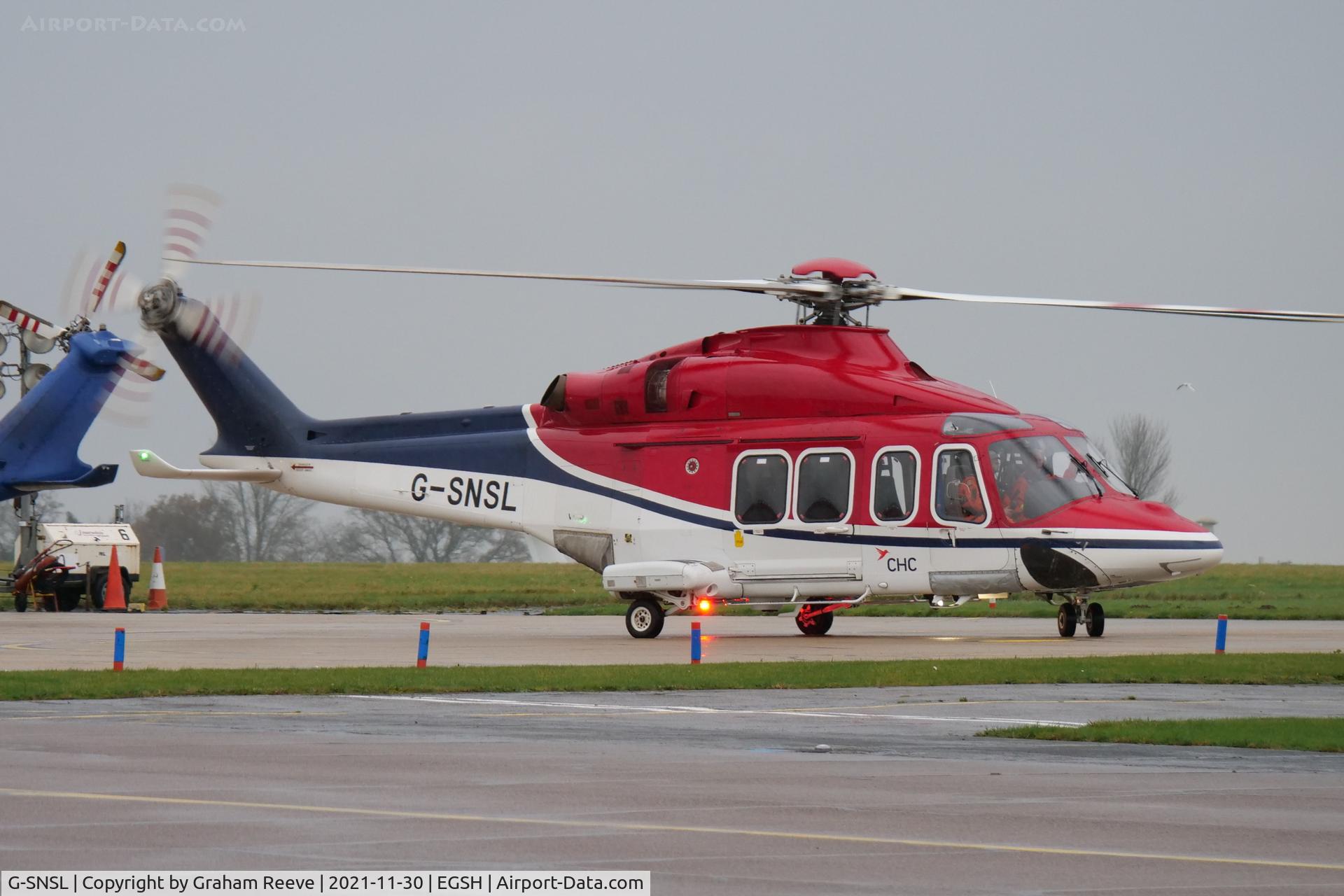 G-SNSL, 2013 AgustaWestland AW-139 C/N 31511, Departing from Norwich.