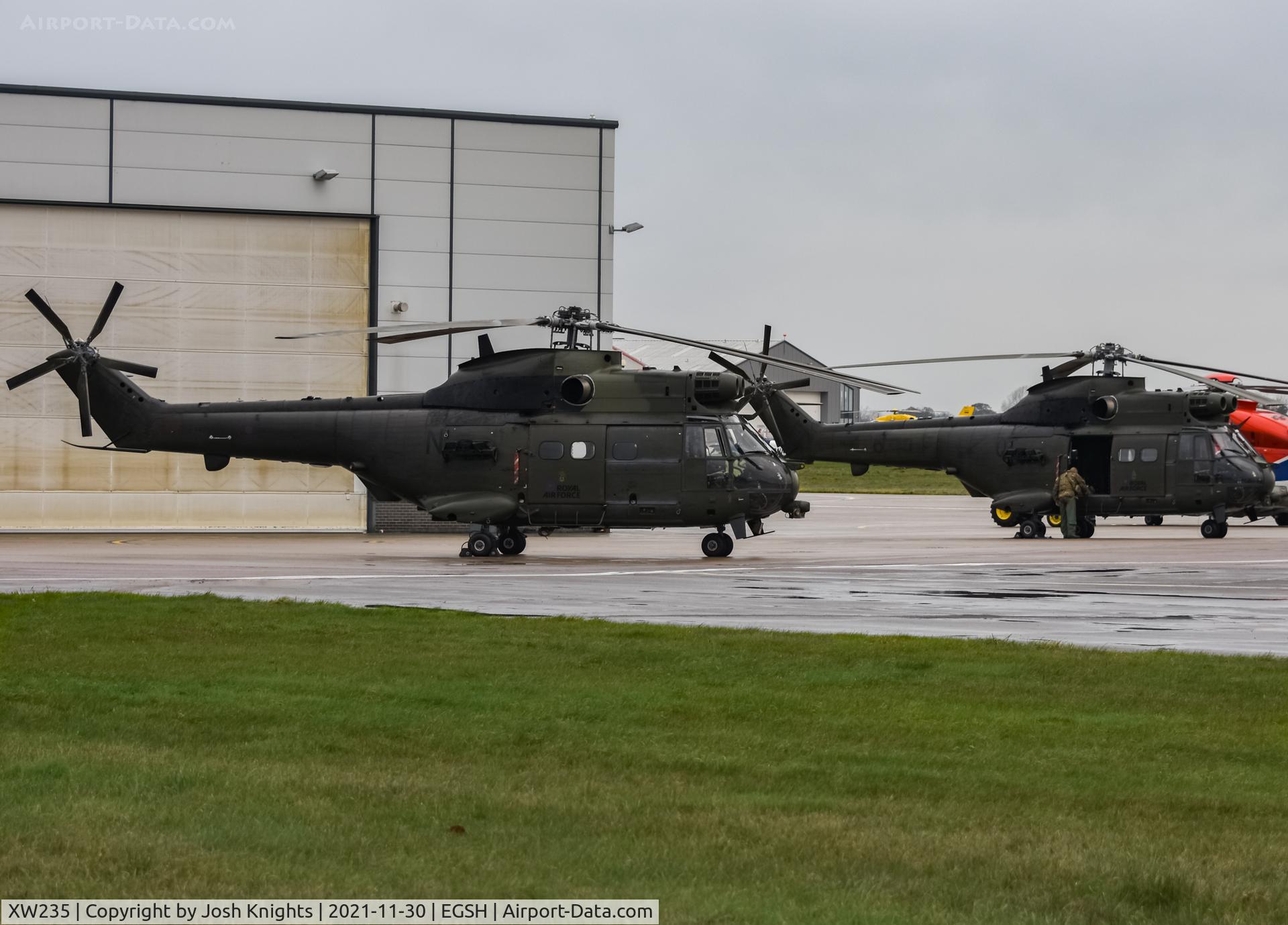 XW235, Westland Puma HC.2 C/N 1213, XW235 & XW231 On The SaxonAir Ramp.
