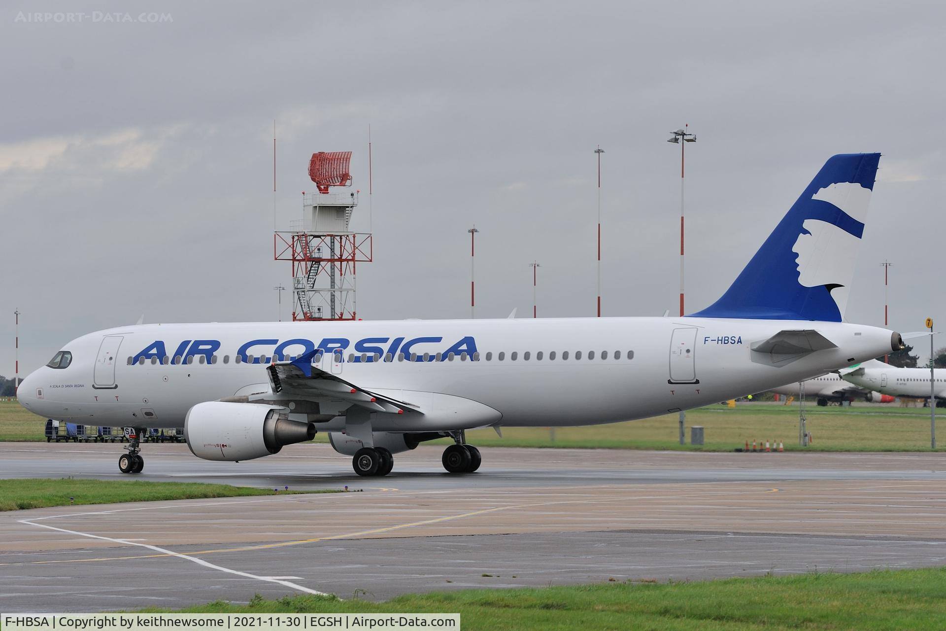 F-HBSA, 2009 Airbus A320-216 C/N 3882, Returning to Corsica following paintwork.