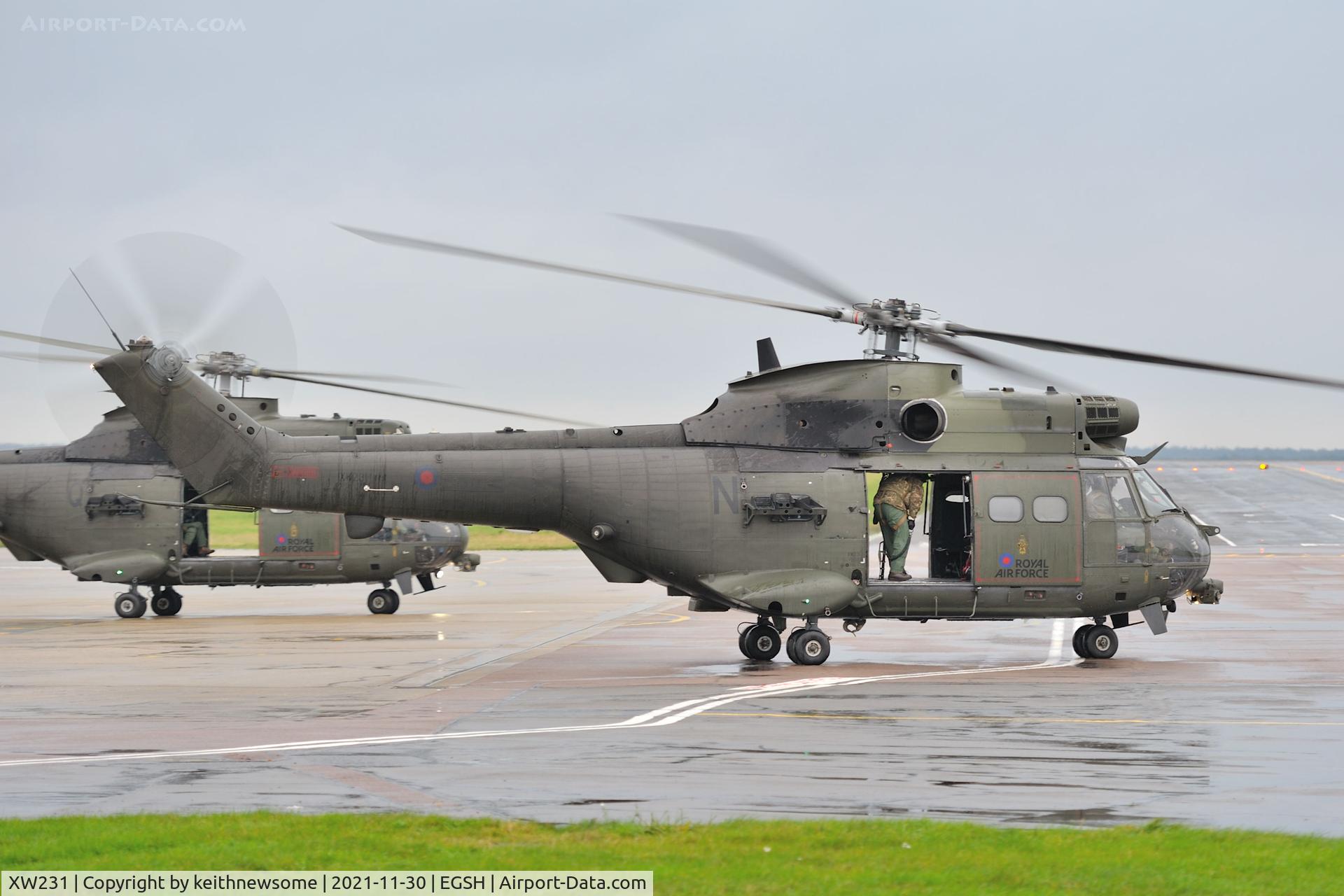 XW231, Westland Puma HC.2 C/N 1195, Leaving Norwich.
