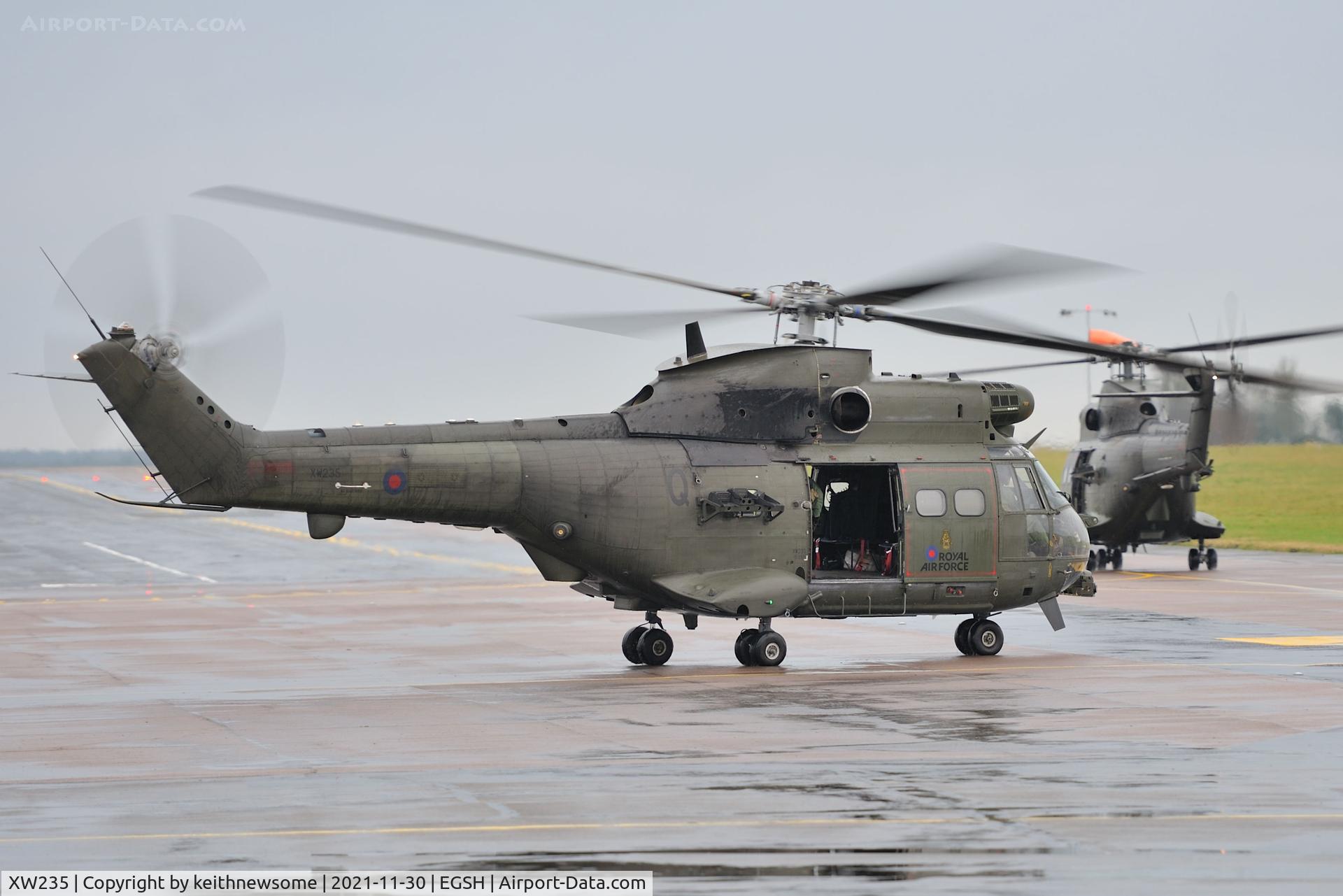 XW235, Westland Puma HC.2 C/N 1213, Leaving Norwich.
