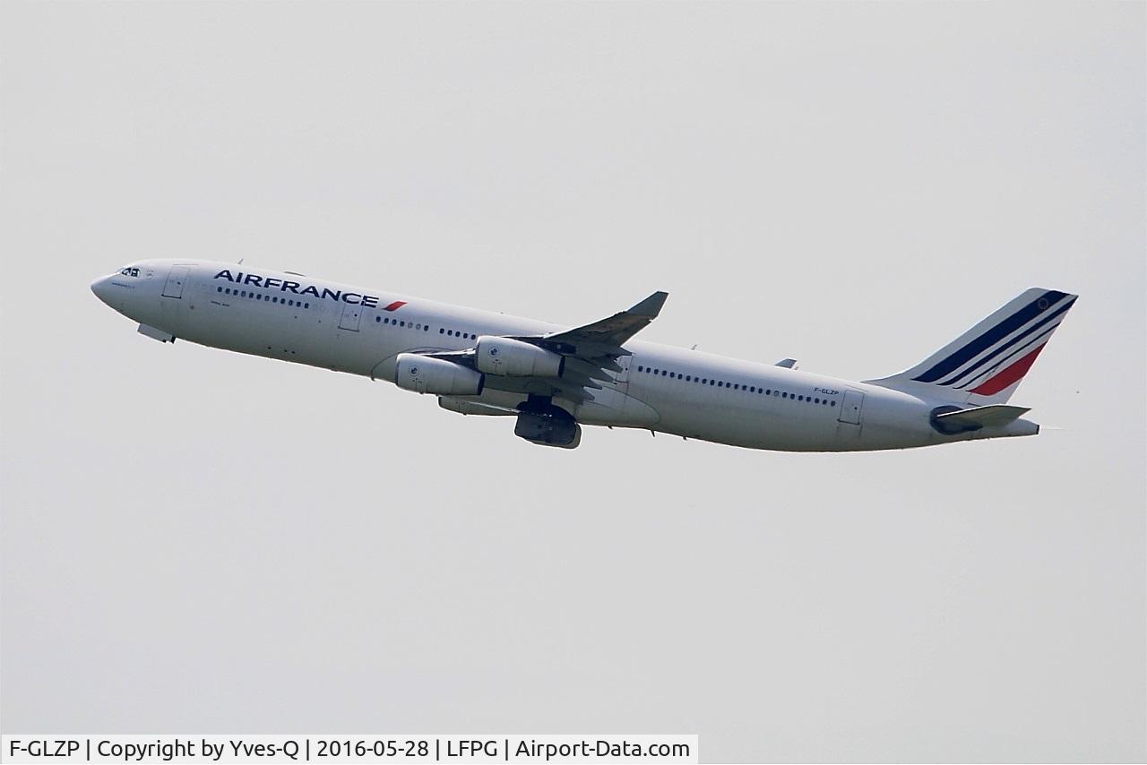 F-GLZP, 1999 Airbus A340-313X C/N 260, Airbus A340-313X, Take off rwy 08L, Roissy Charles De Gaulle airport (LFPG-CDG)