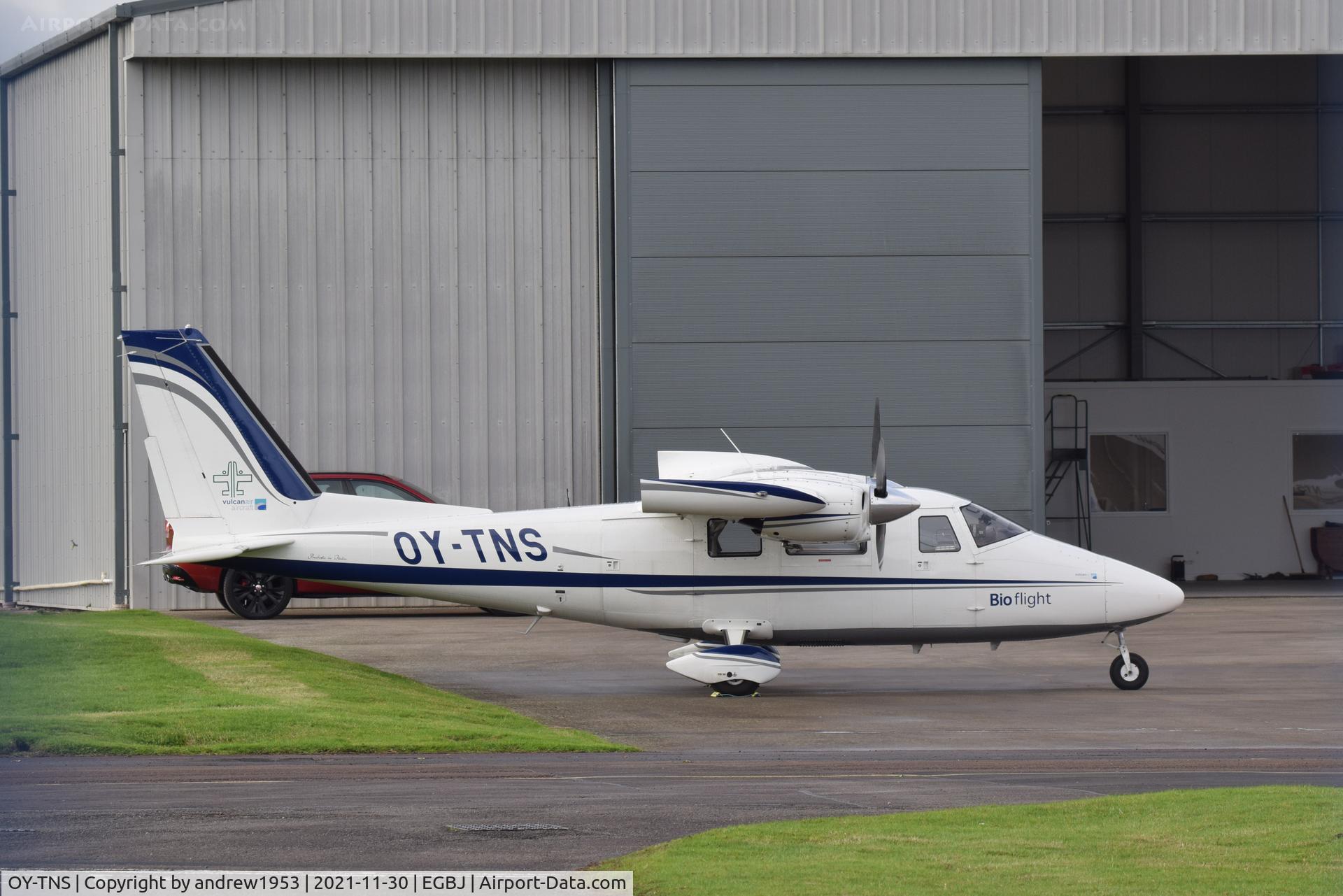 OY-TNS, Vulcanair P-68C C/N 510 / C, OY-TNS at Gloucestershire Airport.