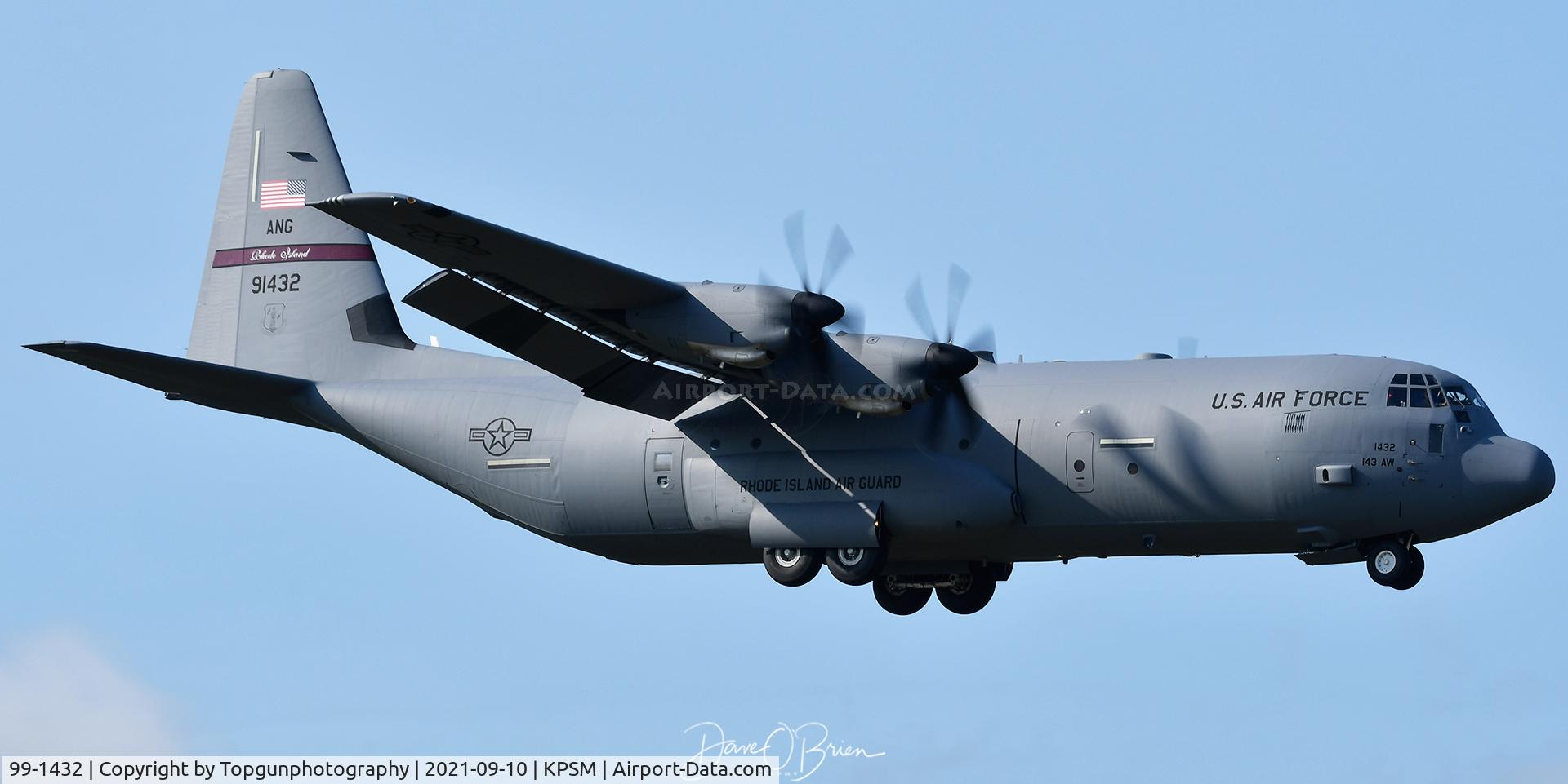 99-1432, 1999 Lockheed Martin C-130J-30 Super Hercules C/N 382-5518, RHODY32 landing after the practice jump