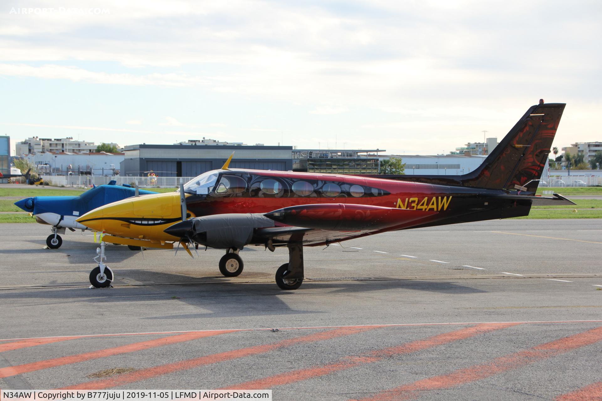 N34AW, Cessna 340A C/N 340A0097, at Cannes