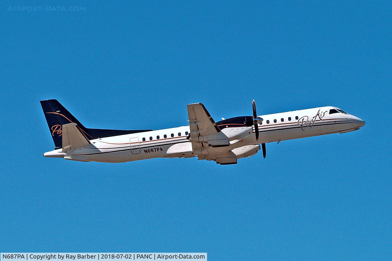 N687PA, 1995 Saab 2000 C/N 2000-021, N687PA   Saab 2000 [021] (Penair) Ted Stevens Anchorage Int~N 02/07/2018