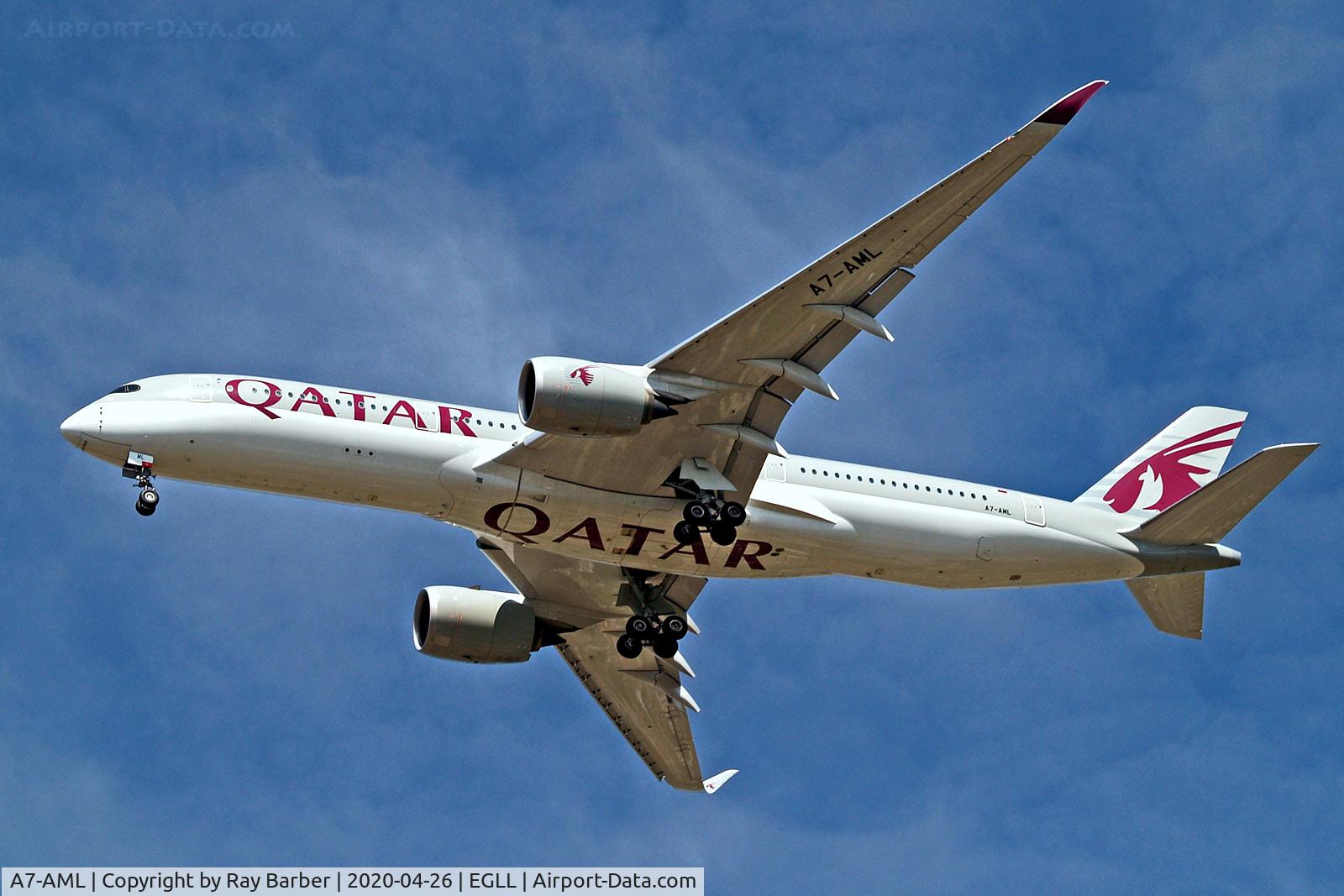 A7-AML, 2019 Airbus A350-941 C/N 257, A7-AML   Airbus A350-941 [257] (Qatar Airways) Home~G 26/04/2020