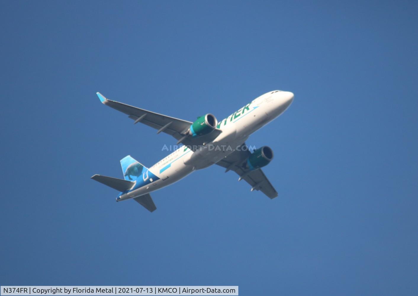 N374FR, 2021 Airbus A320-251NEO C/N 10452, MCO 2021