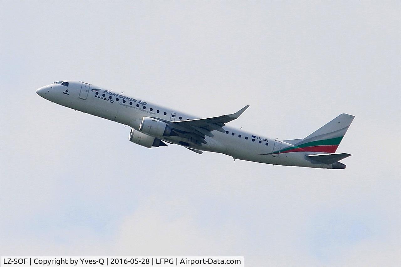 LZ-SOF, 2012 Embraer 190AR (ERJ-190-100IGW) C/N 19000492, Embraer 190AR, Climbing from rwy 08L, Roissy Charles De Gaulle airport (LFPG-CDG)