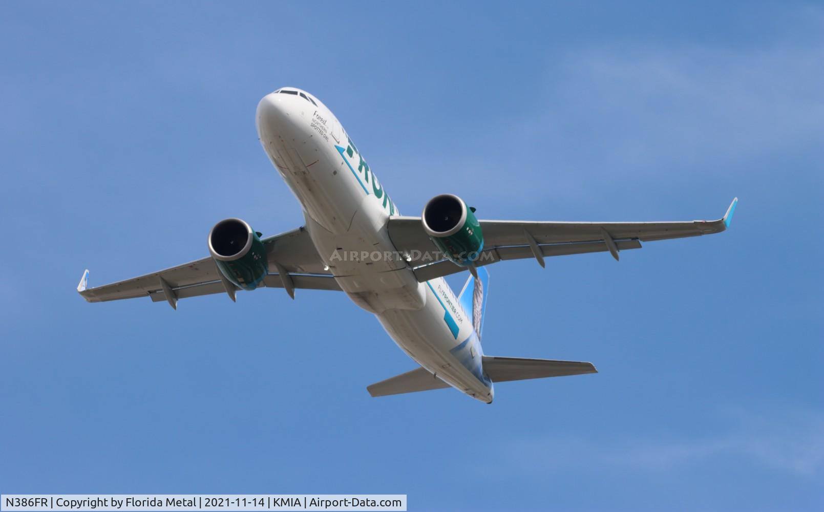 N386FR, 2021 Airbus A320-251NEO C/N 10642, MIA 2021