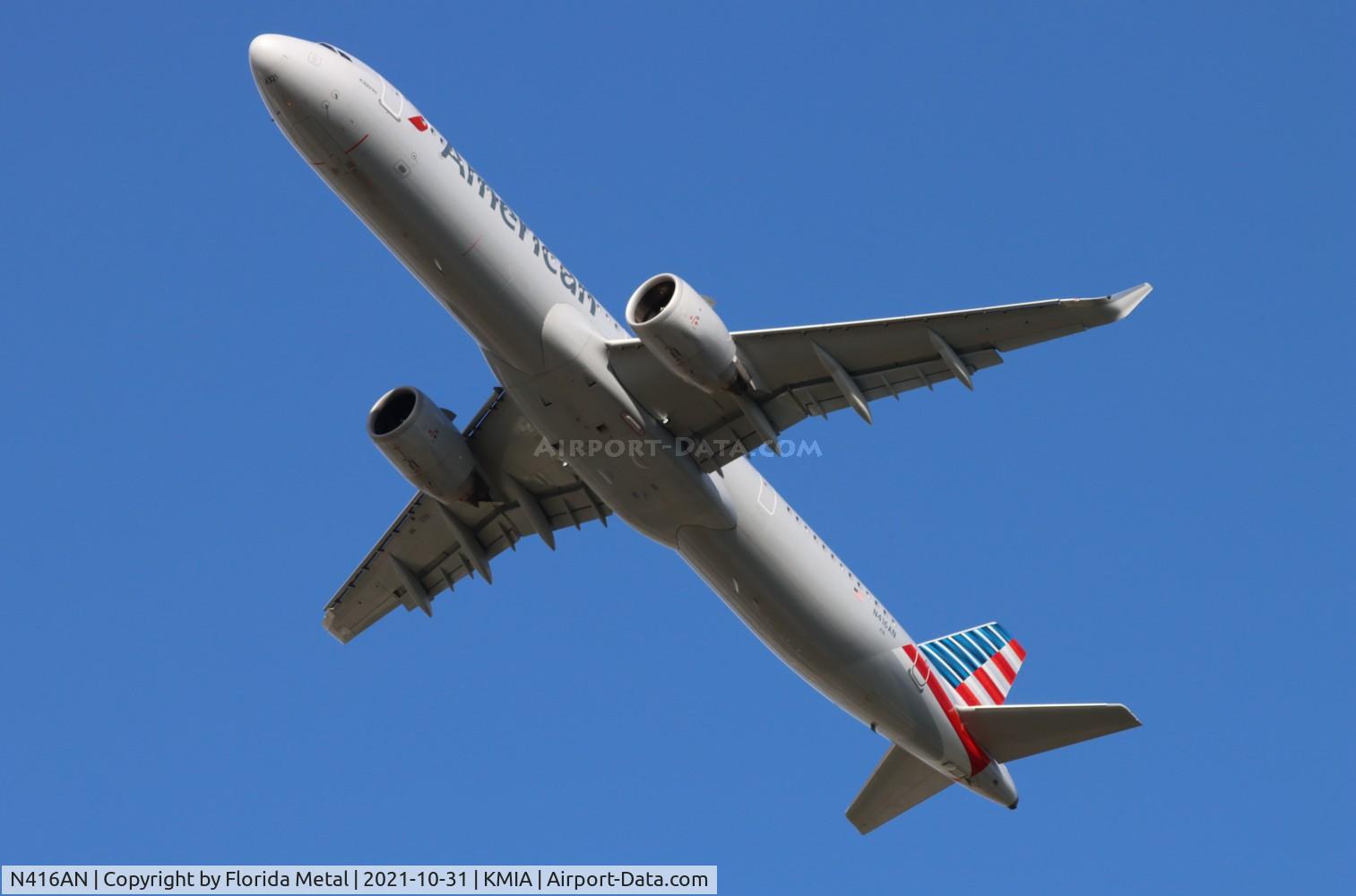 N416AN, 2020 Airbus A321-253NX C/N 9466, MIA 2021