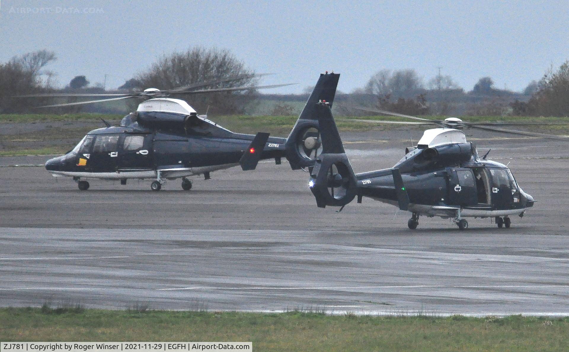 ZJ781, Eurocopter AS-365N-3 Dauphin 2 C/N 6813, Leading ZJ785.
Operated by 658 Squadron AAC.