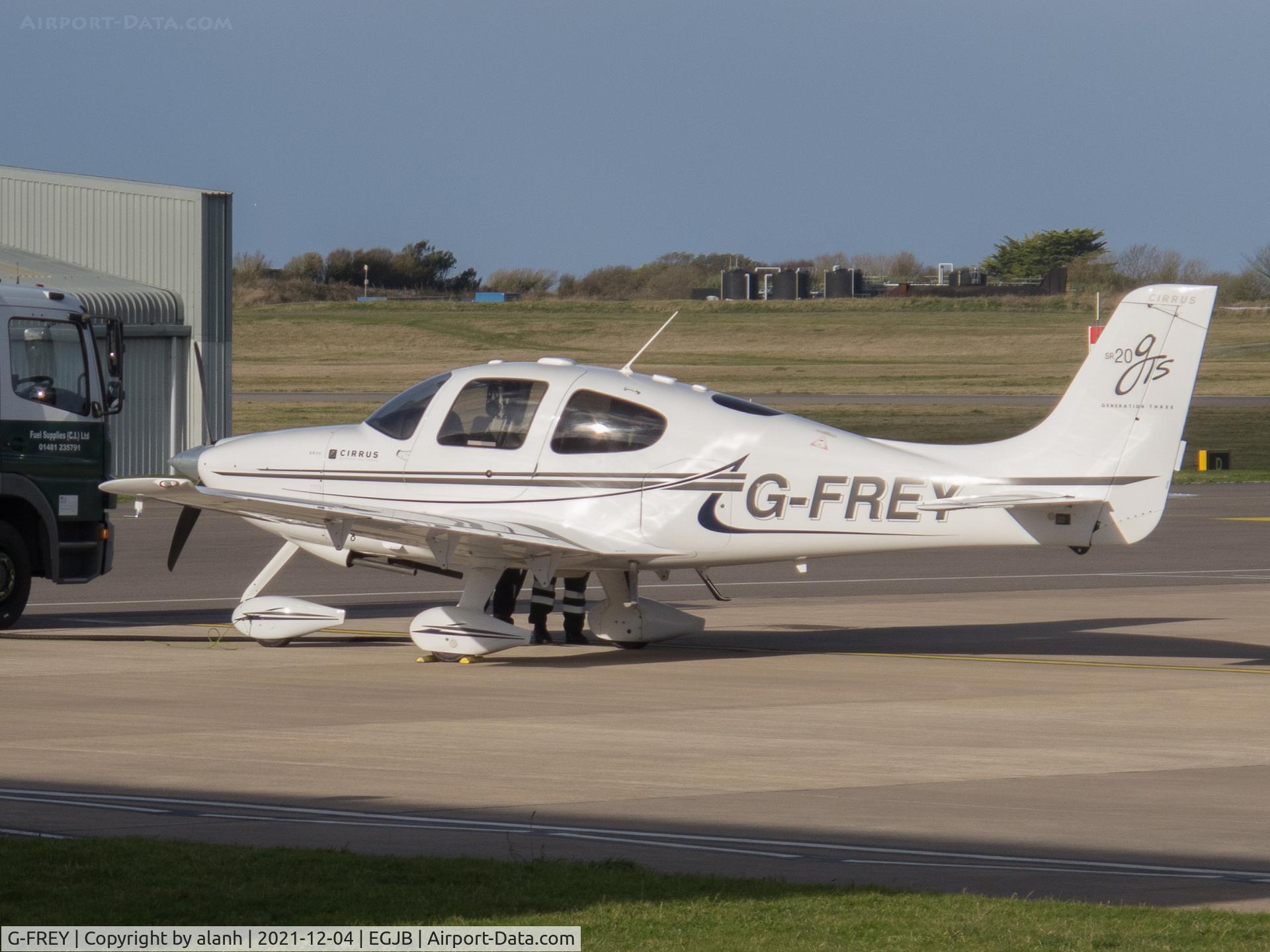 G-FREY, 2008 Cirrus SR20 C/N 1964, Refueling at Guernsey