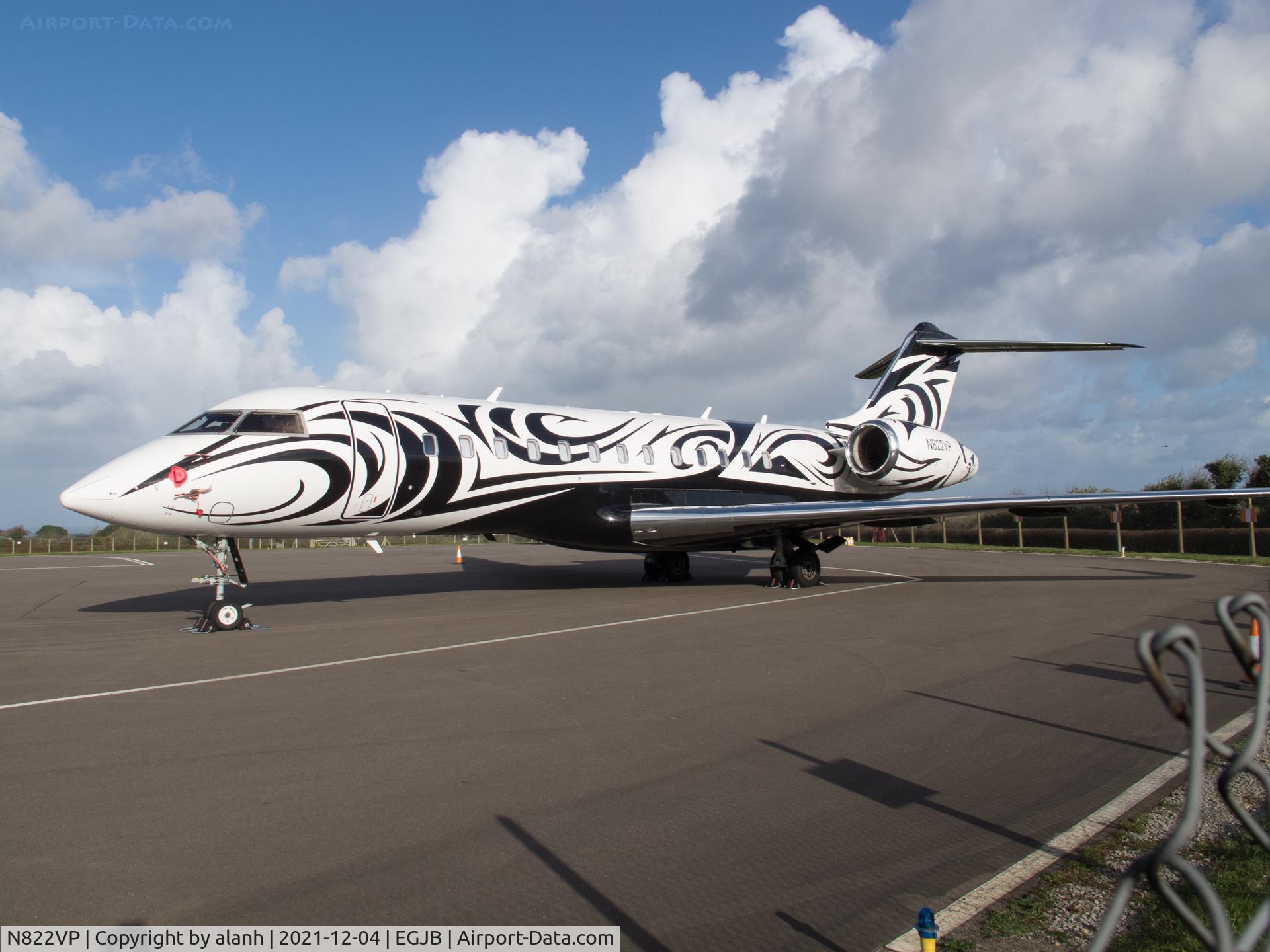 N822VP, 1999 Bombardier BD-700-1A10 Global Express C/N 9016, Parked at Guernsey after a registration change
