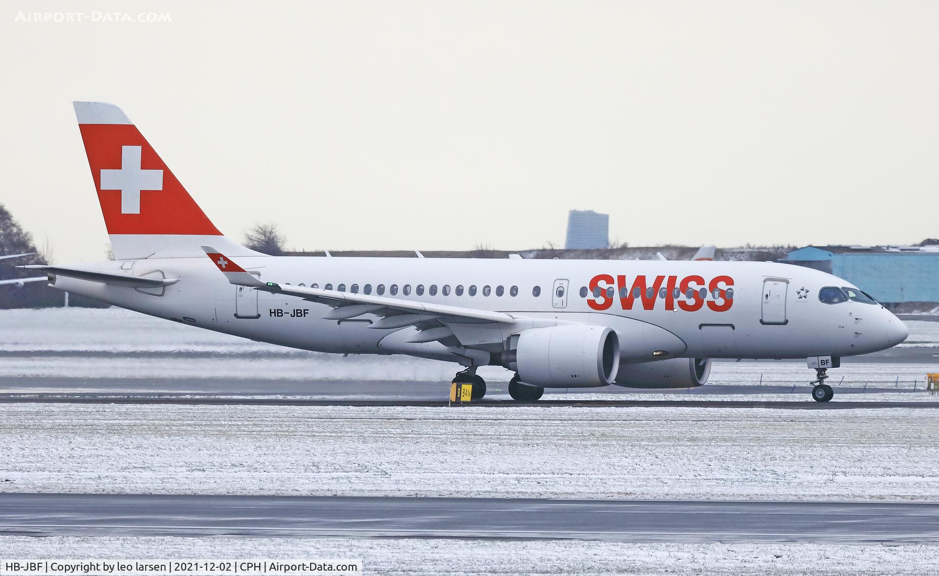 HB-JBF, 2017 Bombardier CSeries CS100 (BD-500-1A10) C/N 50015, Copenhagen 2.12.2021