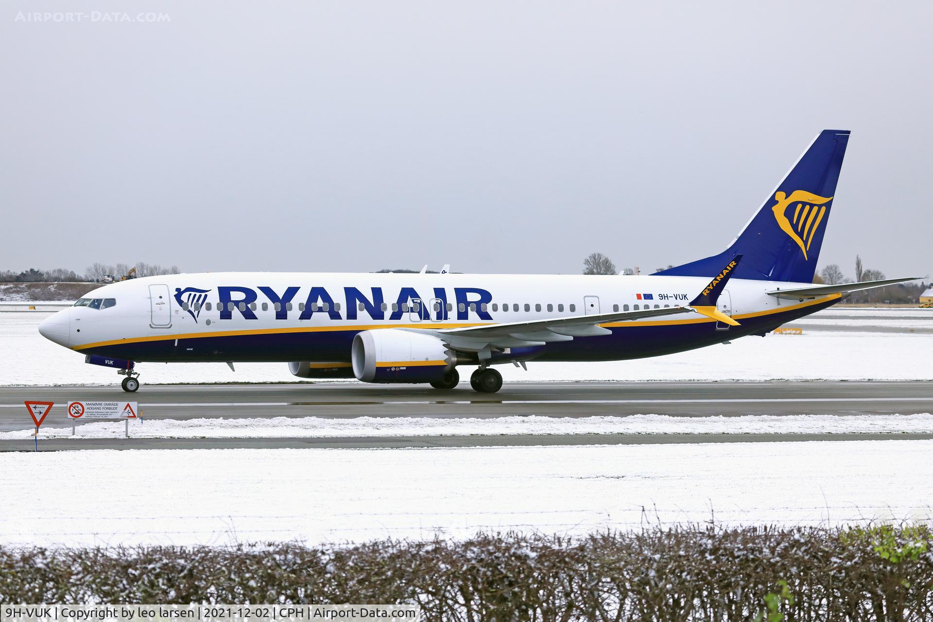9H-VUK, 2021 Boeing 737-8-200 MAX C/N 62321, Copenhagen 2.12.2021